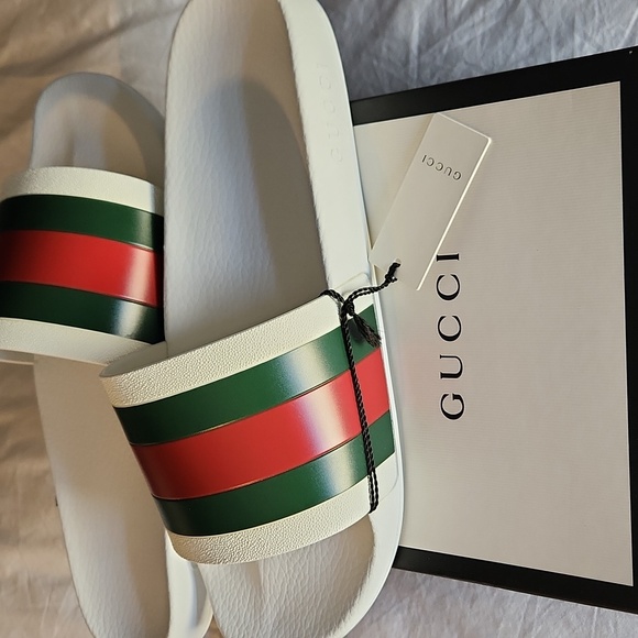 Auth NEW‼️ Gucci slides, Men's size 14 made in Italy, - Picture 1 of 11